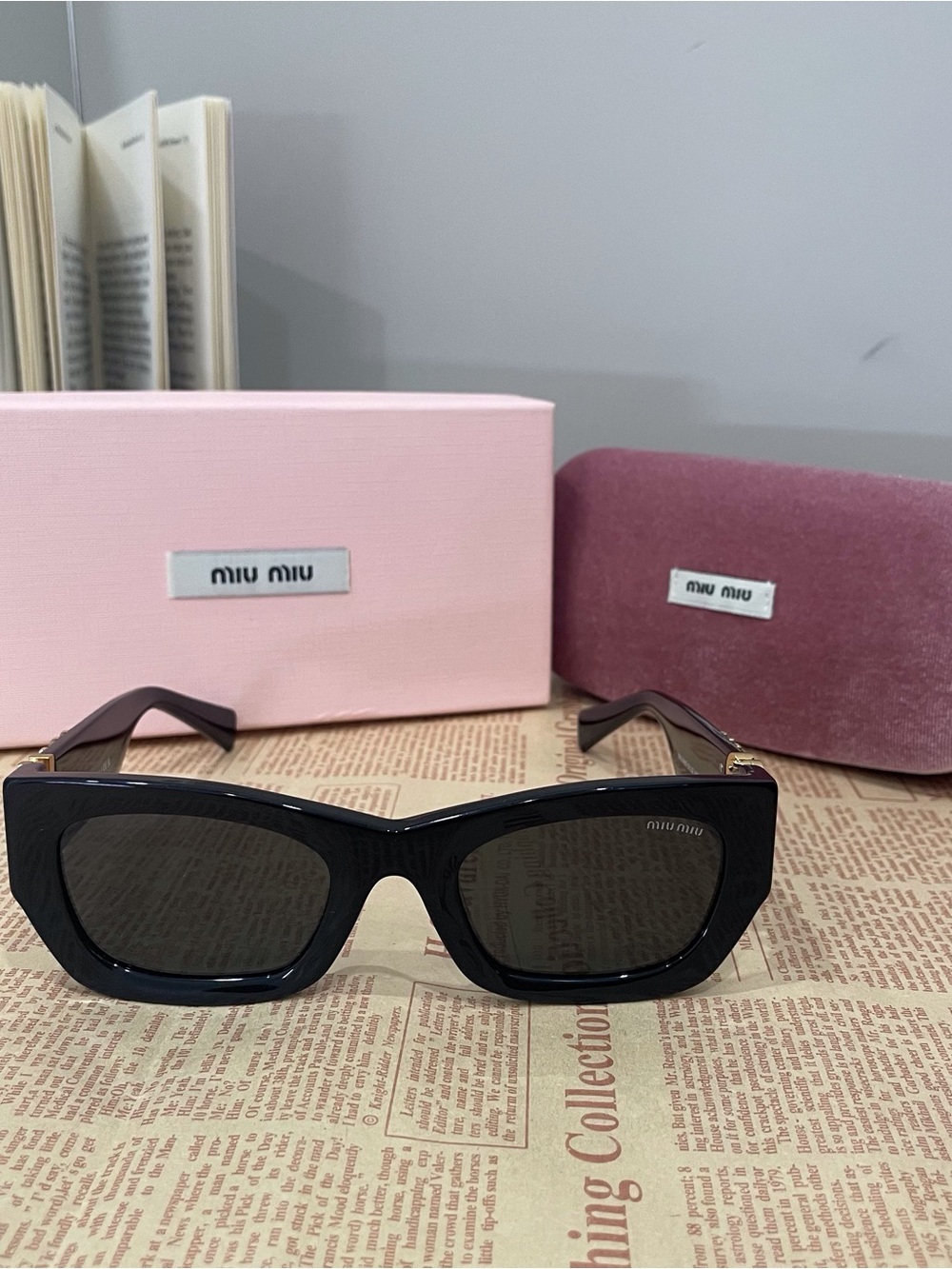 Authentic Miu Miu Black Rectangular Sunglasses